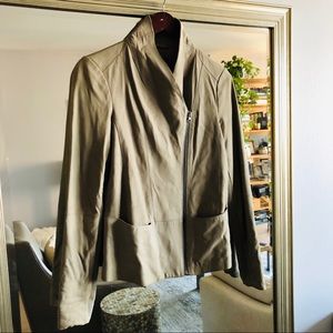 Vince Leather Jacket light silver gray small